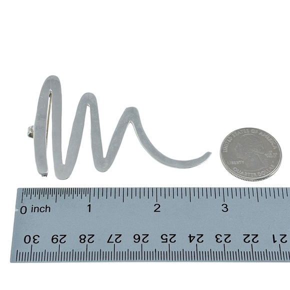 Southwest Taxco TC-84 Mexico Sterling Silver Squiggle Abstract Brooch Pendant - Picture 6 of 6